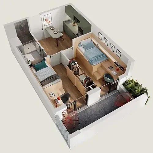 Two Bedroom Apartments
